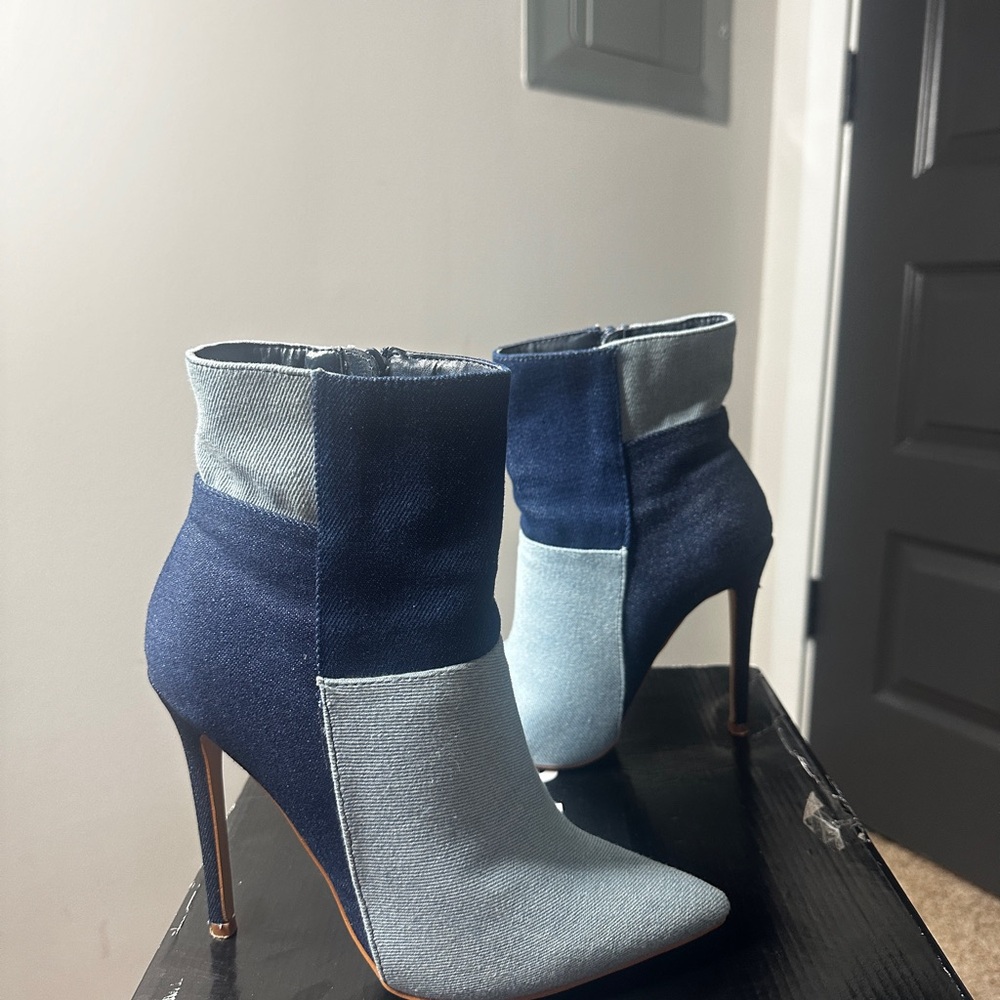 Stylish Denim Ankle Boots Cowboy Carter
